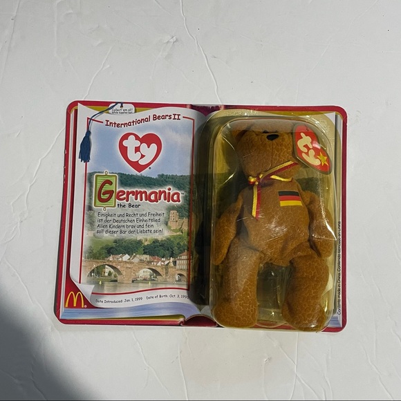 RARE TY McDonalds Teenie Beanie Baby GERMANIA the Bear 1997 Retired W/TAG. - Picture 1 of 4